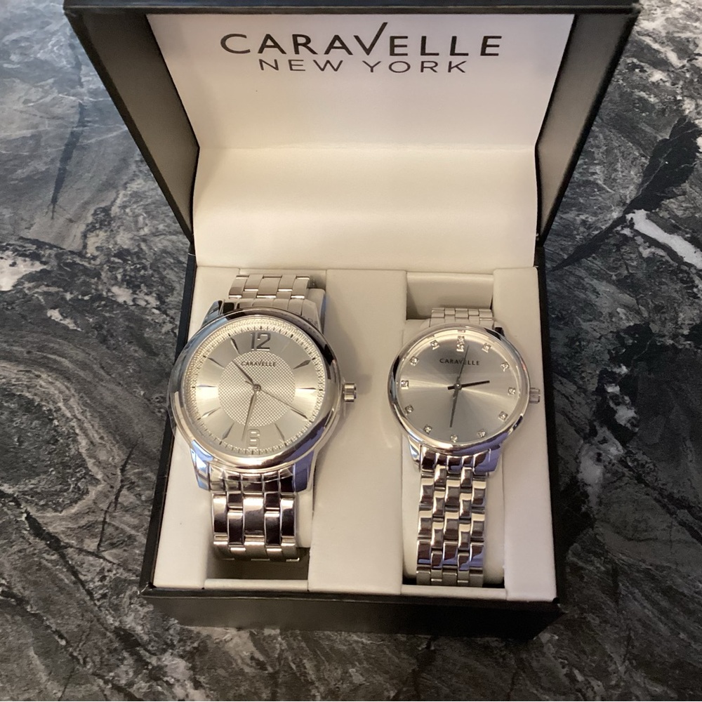 Caravelle New York Silver Men's Watch Duo